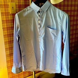 Light blue with black and white checker patter inseam.